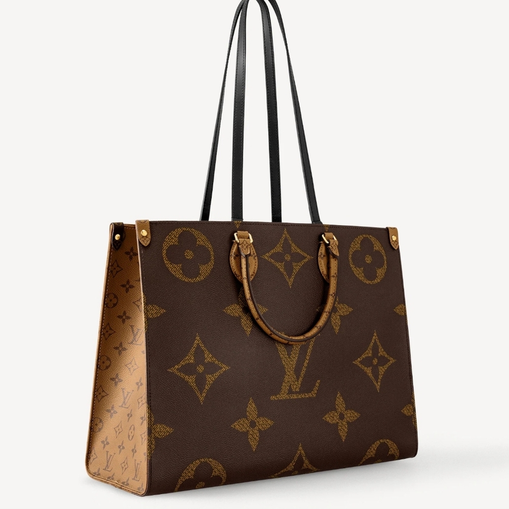 Authentic Louis Vuitton Onthego GM Brown Monogram Satchel Bag Lux1699-100825